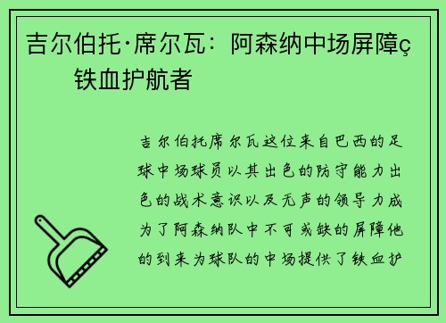 吉尔伯托·席尔瓦：阿森纳中场屏障的铁血护航者