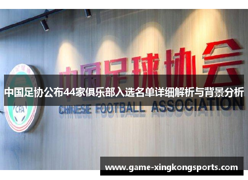 中国足协公布44家俱乐部入选名单详细解析与背景分析